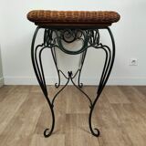 Rattan console and wrought iron