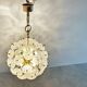 Mid century brass and crystal sputnik chandelier by Val saint lambert, 1960s