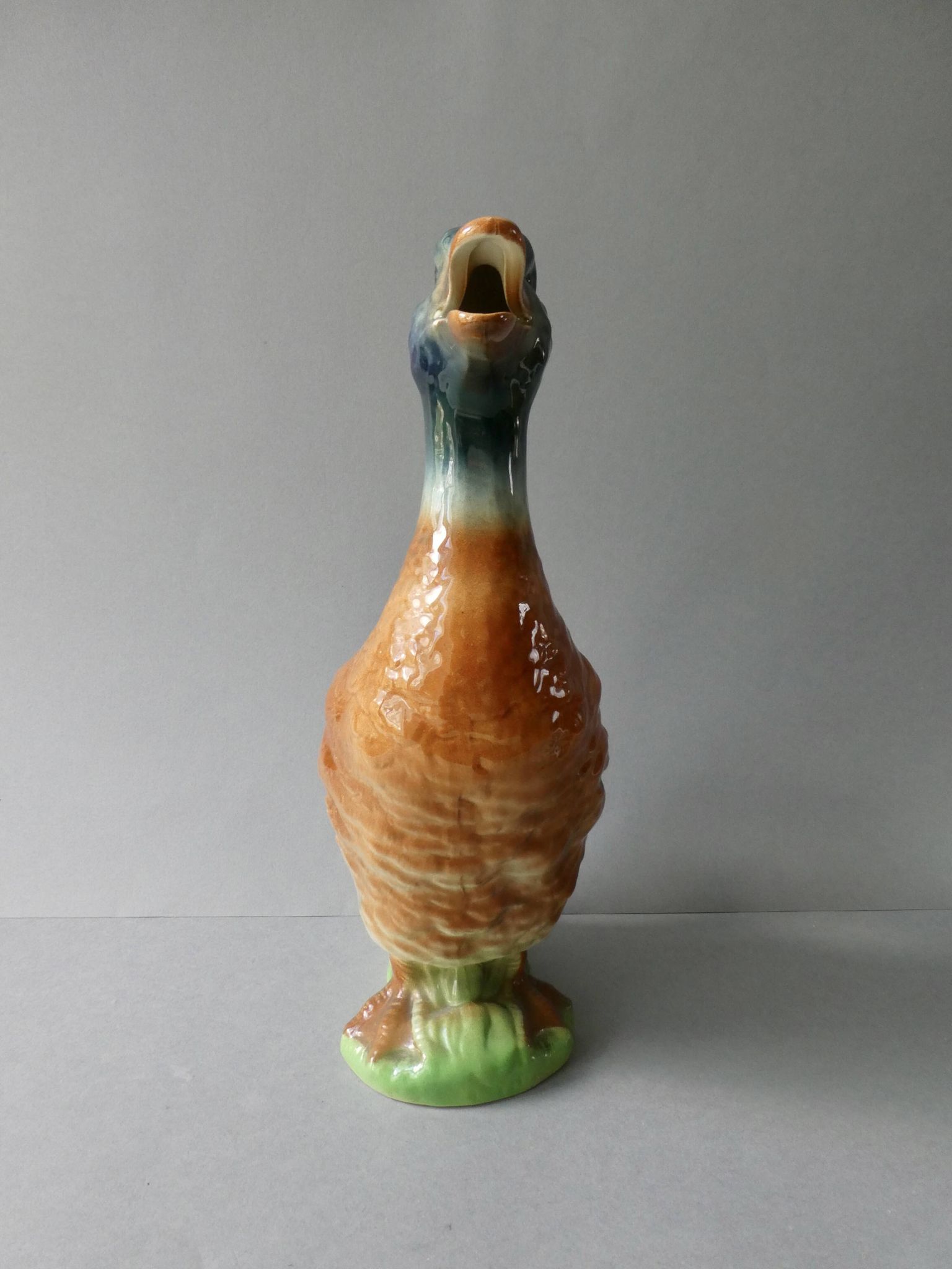 Duck pitcher in slip, Saint Clément France, 1960s