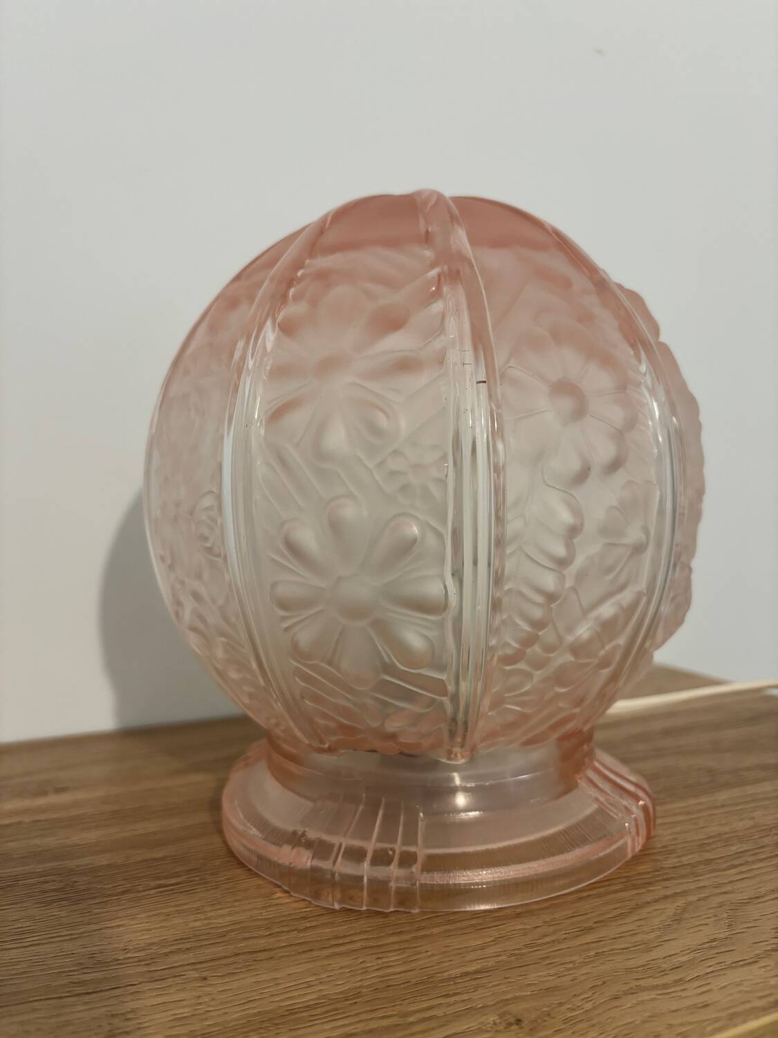 Vintage polished glass table lamp