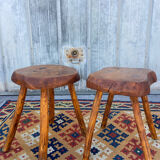 Pair of brutalist stools
