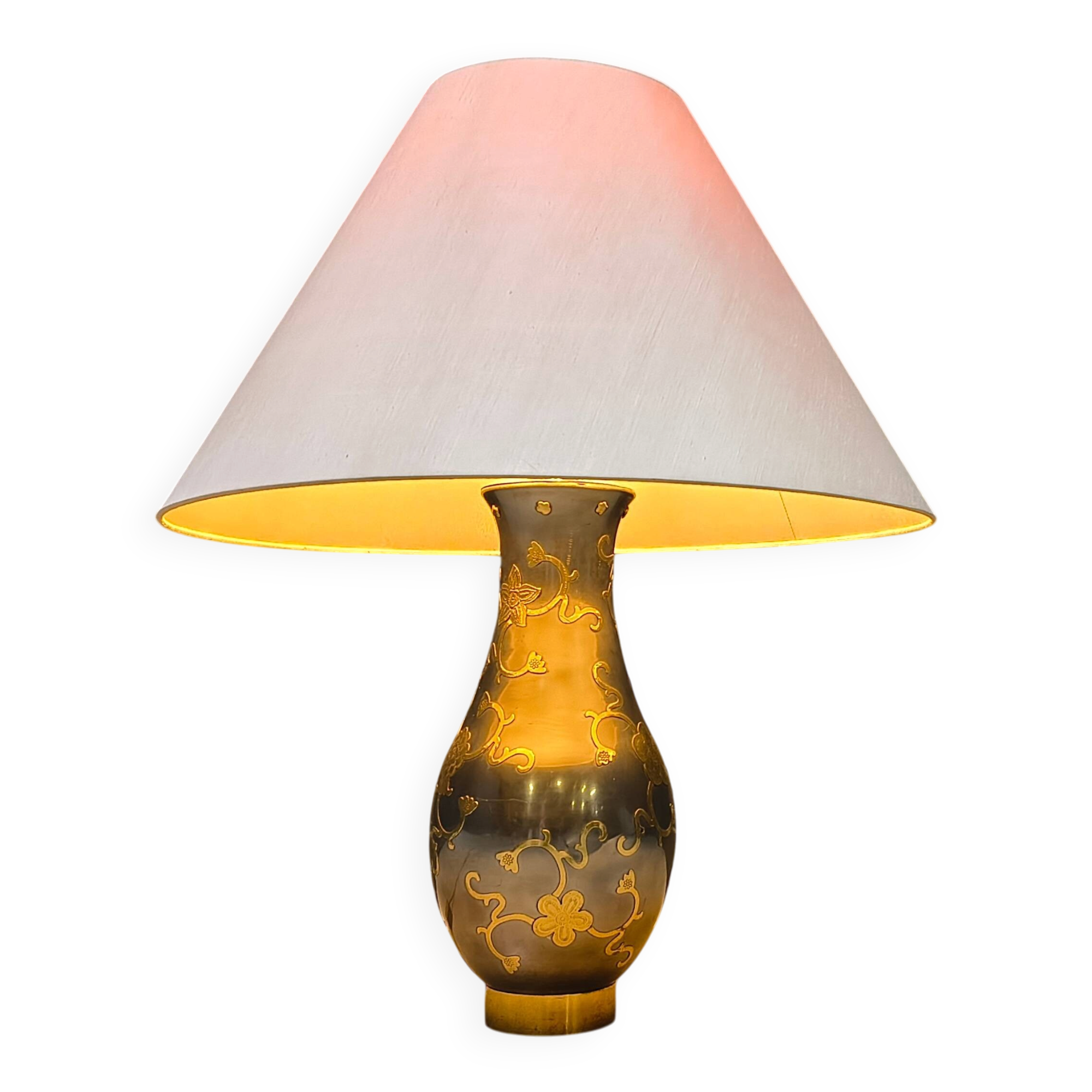 Vintage pewter table lamp, 1970s