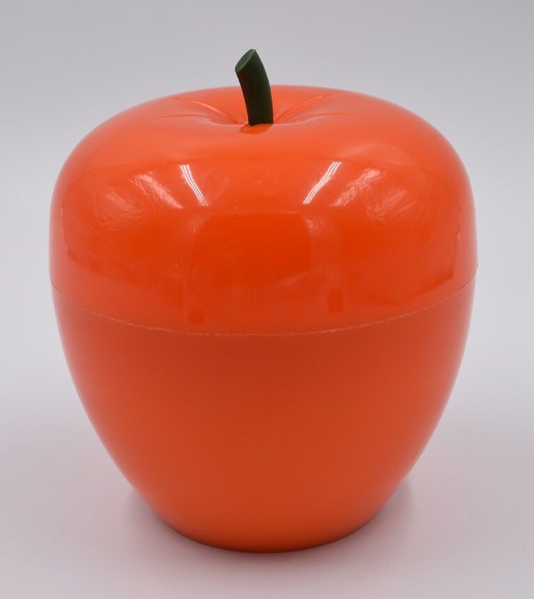 Vintage ice bucket in the shape of an orange apple