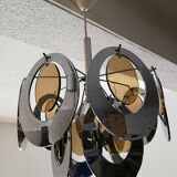 Metal chandelier and plexiglass 70s