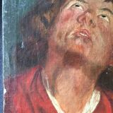 "portrait of man" oil on canvas signed mantovani 1918