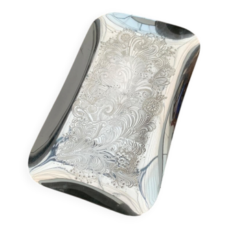 Vintage German floral metal plate by WMF