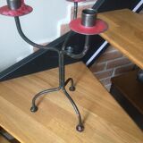 1 set of 10 candle holders 3 branches in wrought iron