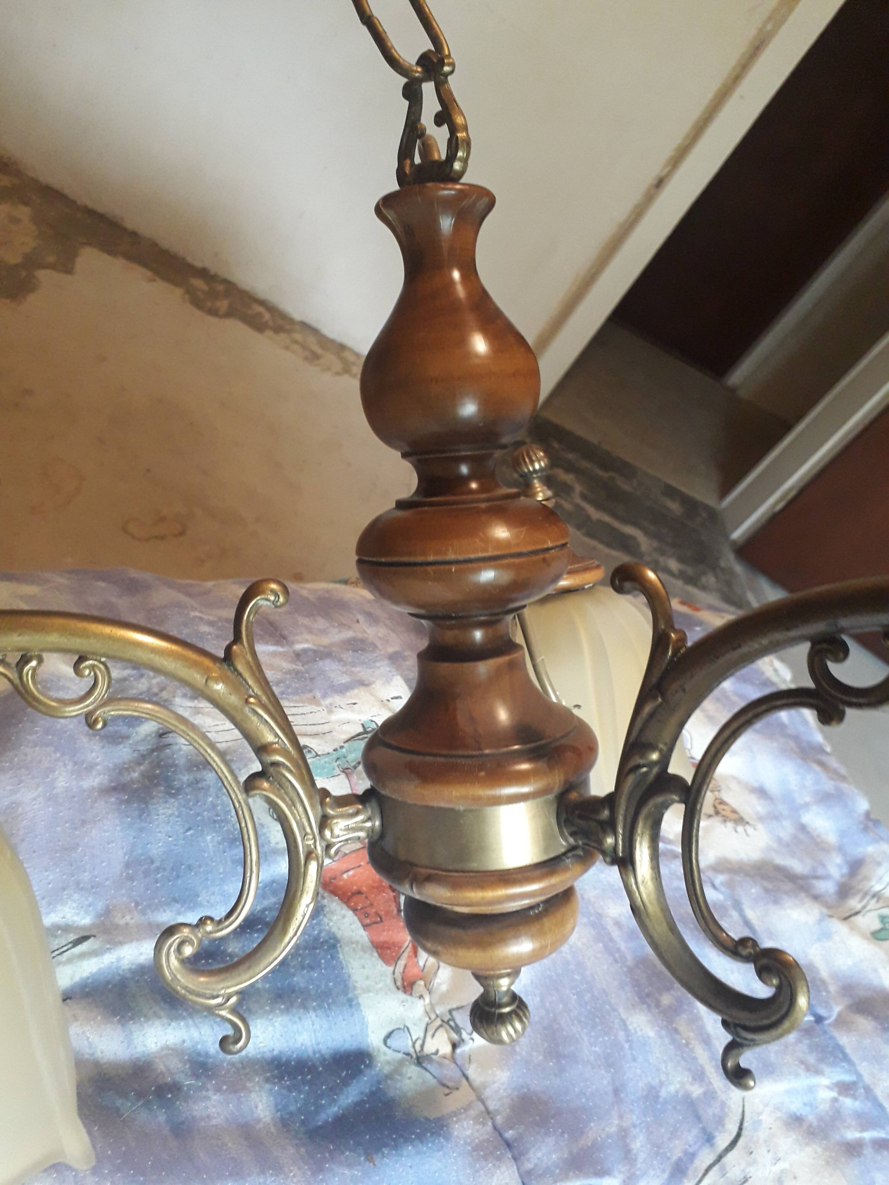 Vintage 3-spoke chandelier