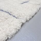 Moroccan Berber Beni Ouarain rug, ecru with blue patterns, 2.40x1.46m