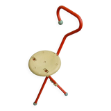 Ulisse cane stool/folding chair, red, Ivan Loss design, vintage Italian 1980s