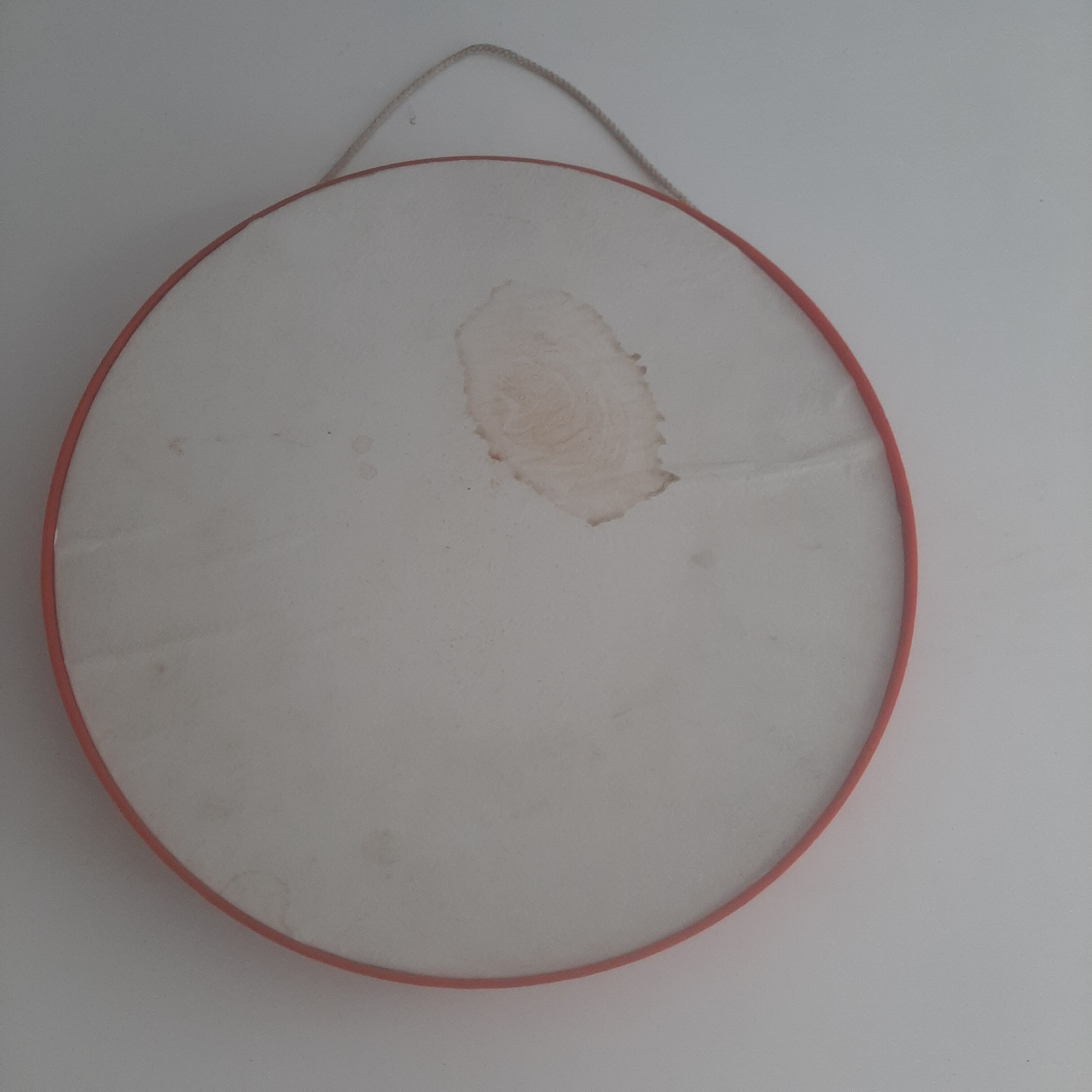 Vintage round mirror orange 60s 70s