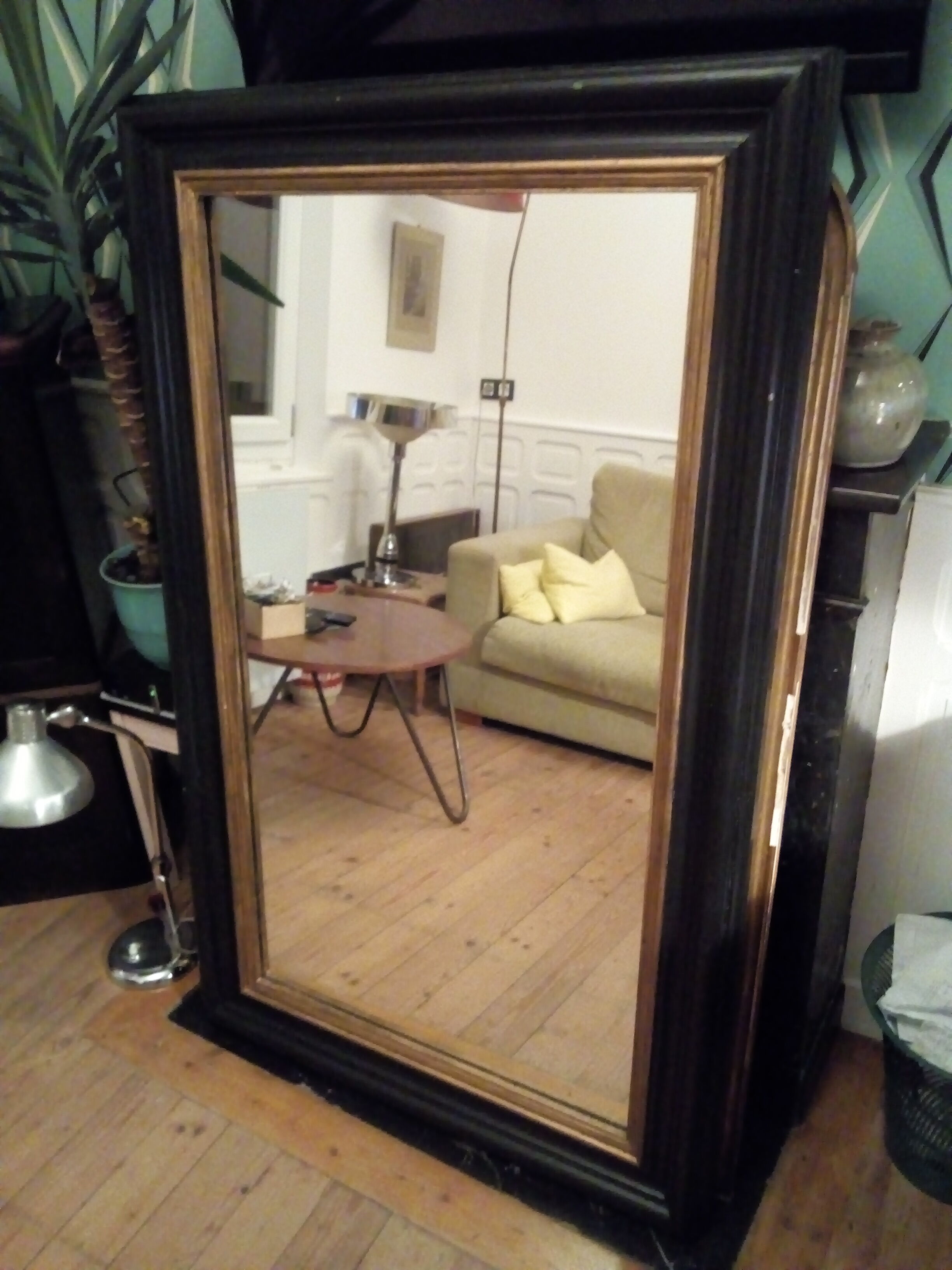 Large wooden mirror 90x144cm