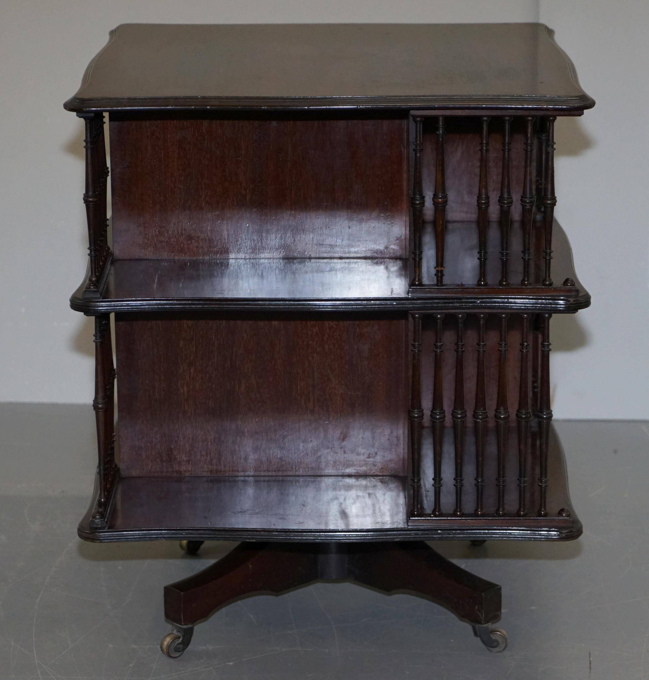 Antique Victorian Rotating Library by Howard & Son