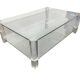 Table basse vintage en verre/acrylique « La Haye »