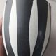 Old ceramic flowerpot, Vallauris style decor, black and white stripes, vintage