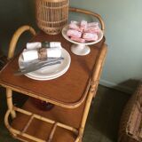 Bamboo rattan serving table