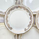 8 Flat plates porcelain white gilded CHAUVIGNY LIMOGES