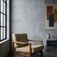 Fauteuil vintage en tissu chiné beige moutarde et olive, Pologne 1960