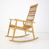 Mid-century rattan rocking chair, 1960's