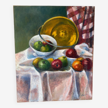 Still life with apples signed