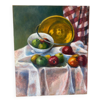 Still life with apples signed