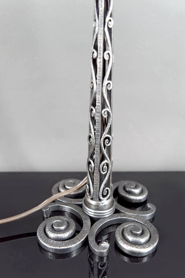 Lampe en Fer Forgé, Paul Kiss et Muller Frères, France, Art Déco, c. 1920