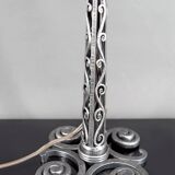Wrought Iron Lamp, Paul Kiss and Muller Frères, France, Art Deco, c. 1920