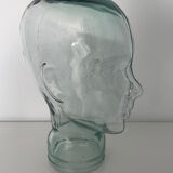 Mannequin head with glass hat