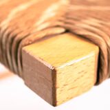 Chaises pliantes vintage italiennes avec siège en paille, set de 3