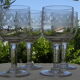 Set of 4 old balloon glasses in blown glass, engraved frieze