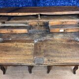 Bordeaux Louis XV period curved sloping desk in solid walnut circa 1750