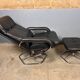 Unico Danish design chrome hocker leather  recliner