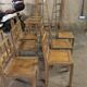Ensemble 6 chaises et table à manger en chêne cérusé, 1980
