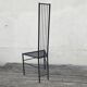 Chair with high back in vintage metal 1980