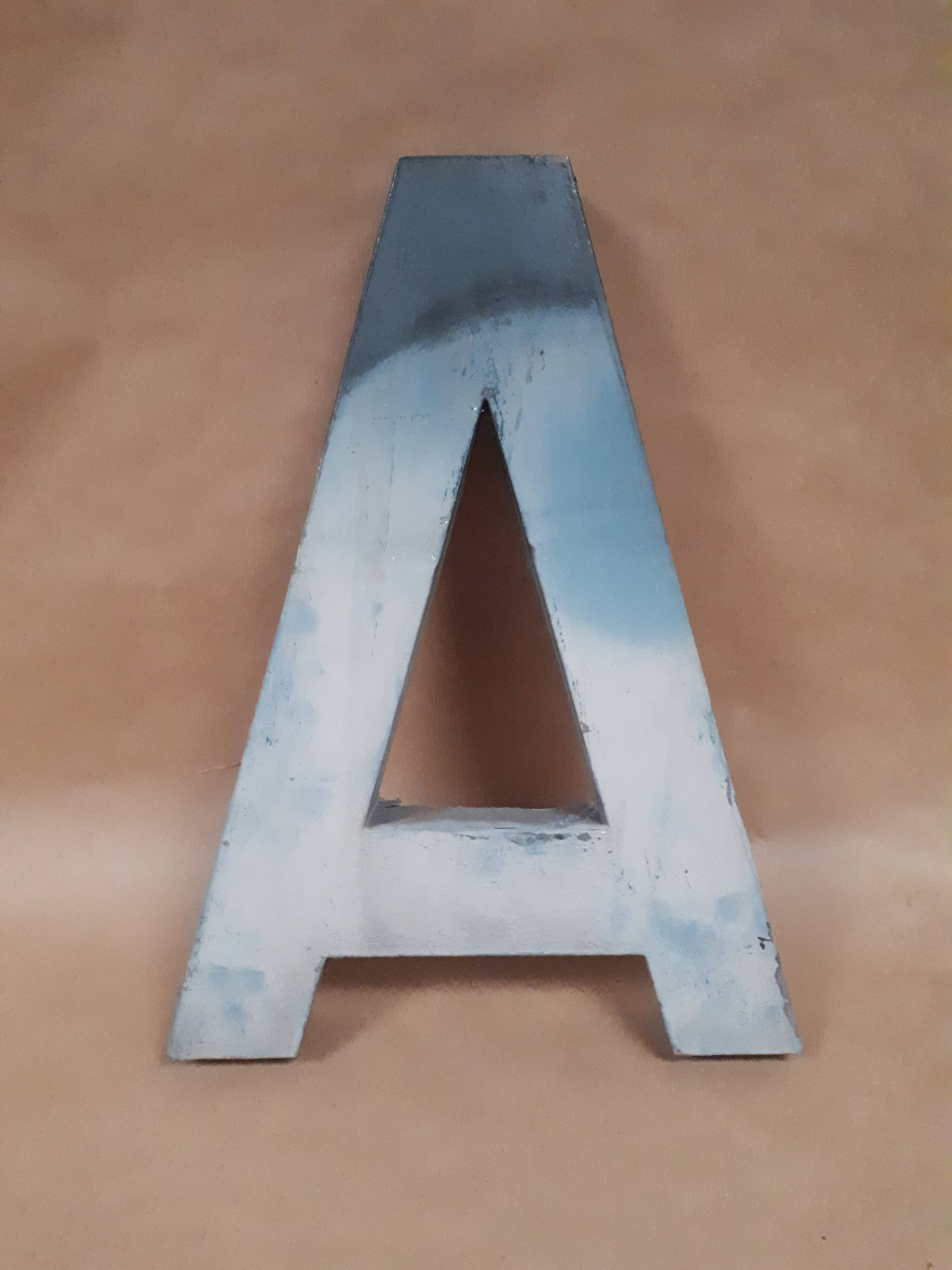 Letter of sign A vintage metal 1950-1960