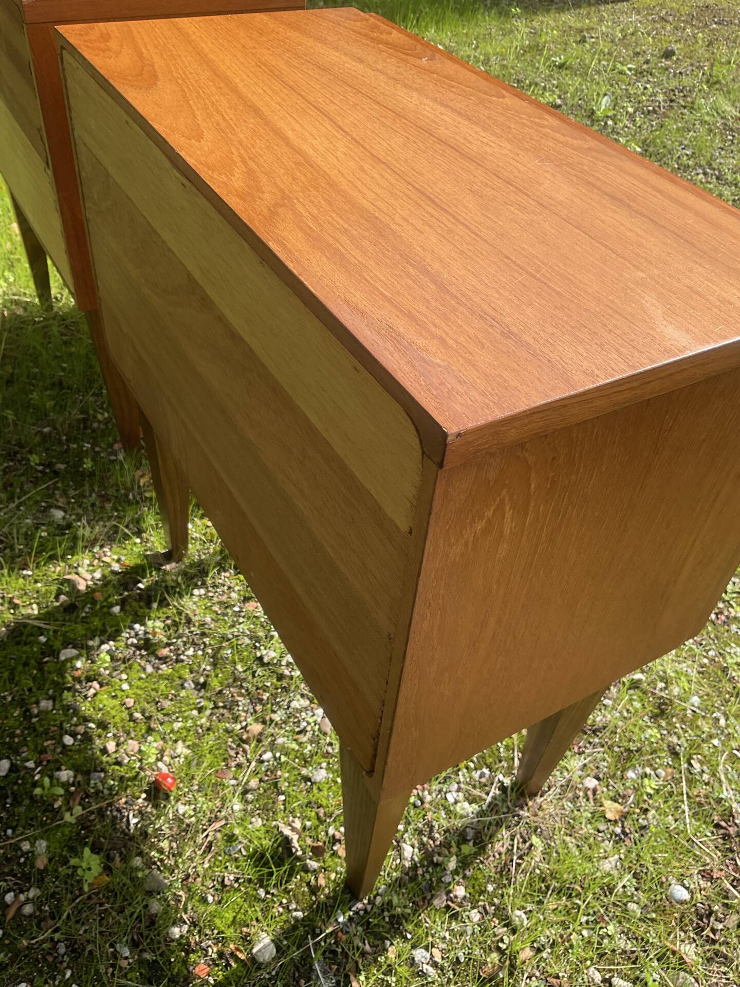 Pair of Scandinavian teak bedside tables from the 60s-70s.