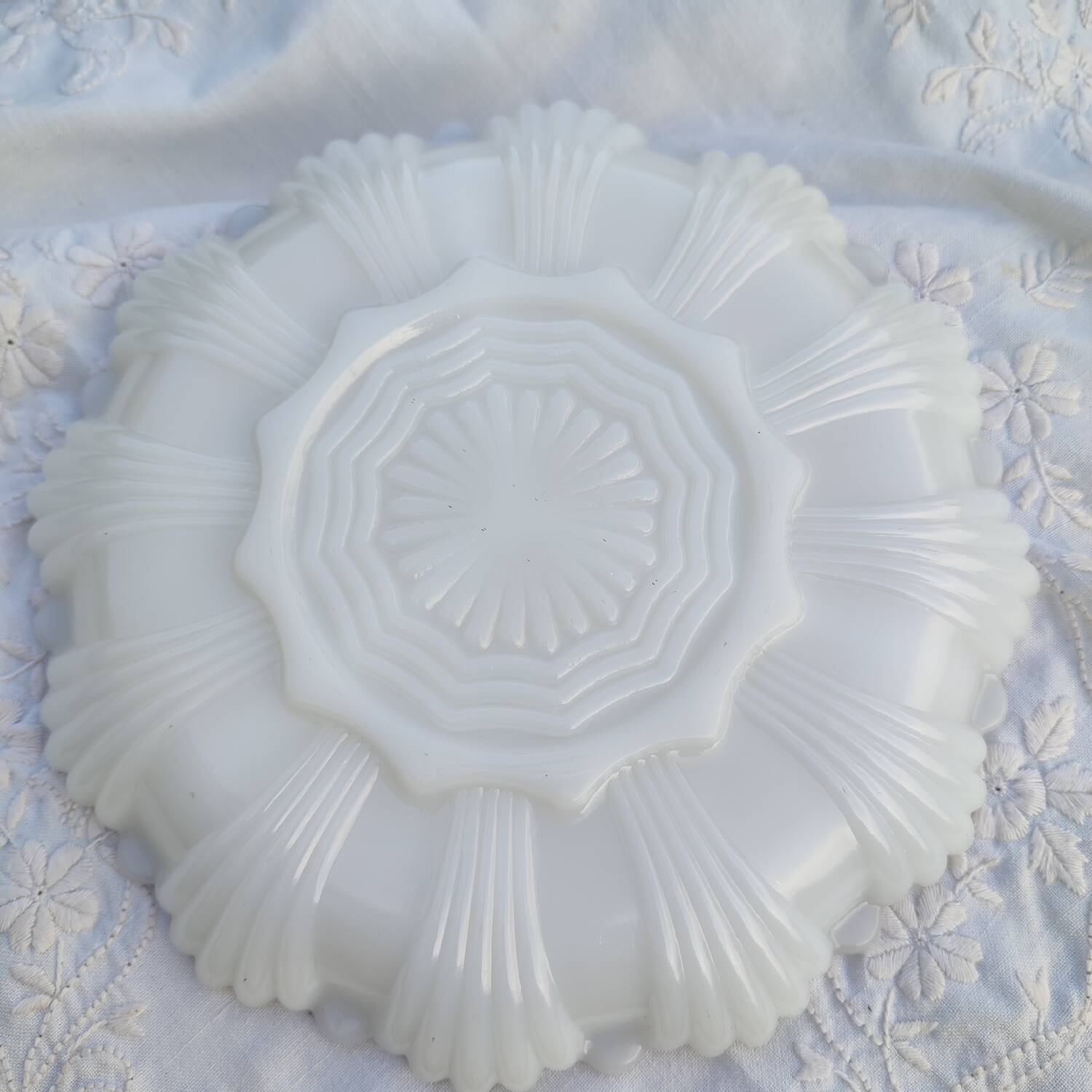 White opaline serving dish