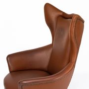 Mid-Century Italian Wingback Armchair in Leatherette, 1950s