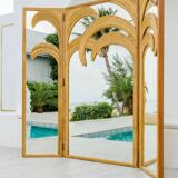 Mirror and rattan screen