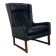 Fauteuil vintage à dossier à oreilles en cuir noir par Rudolf Glatzel pour Kill, 1960