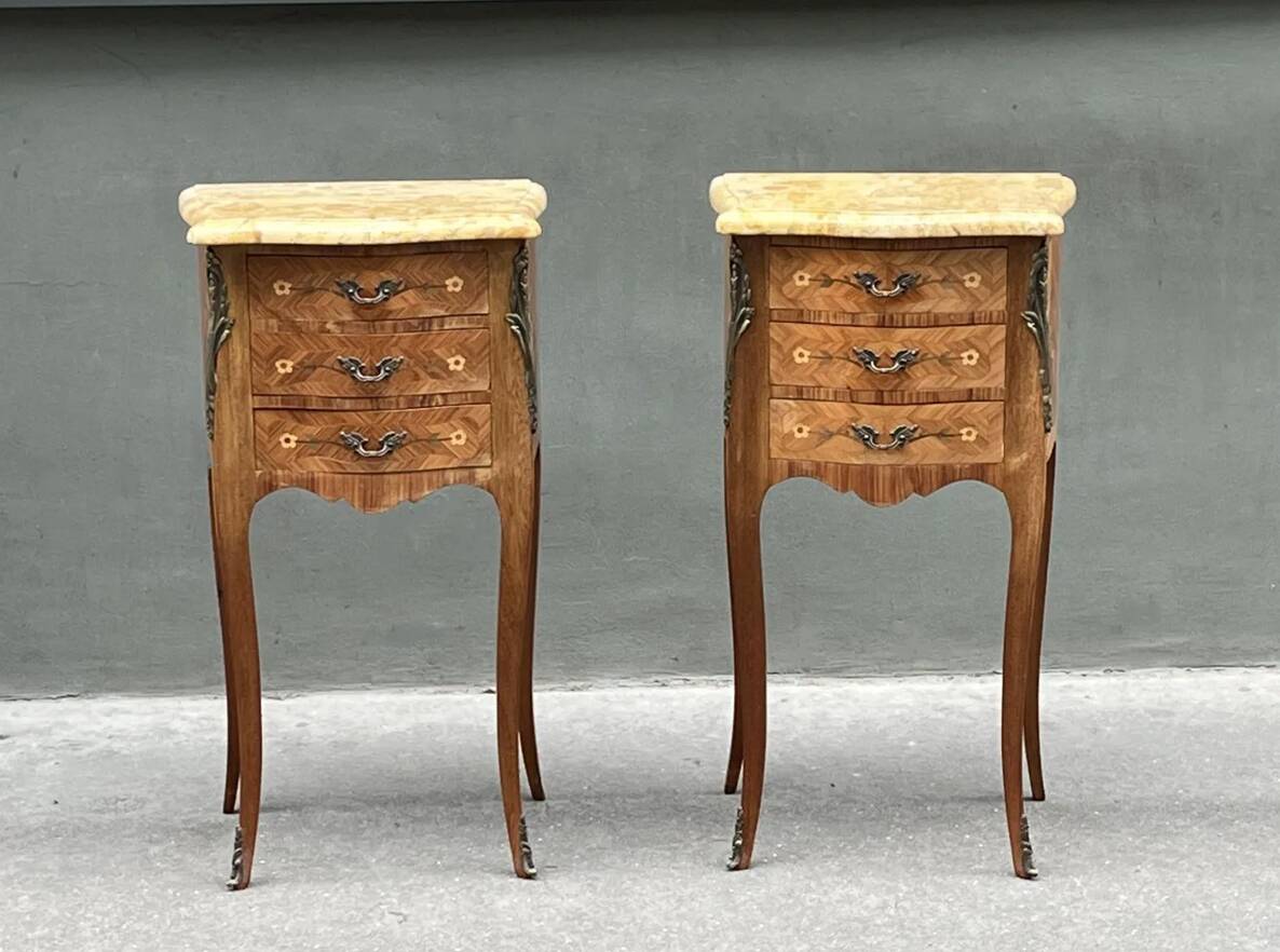 Pair of Louis XV style bedside tables