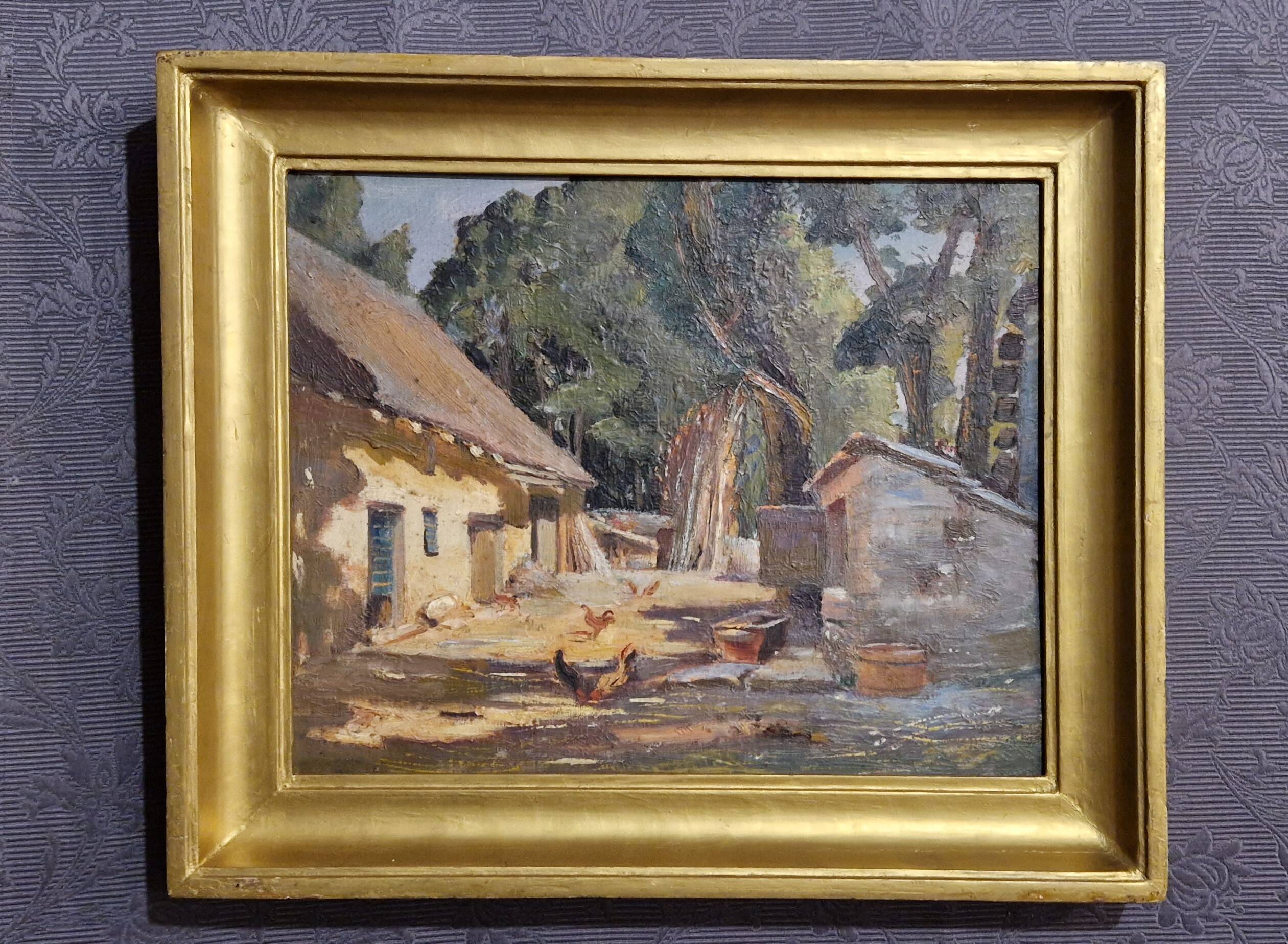 Sunny farmhouse painting