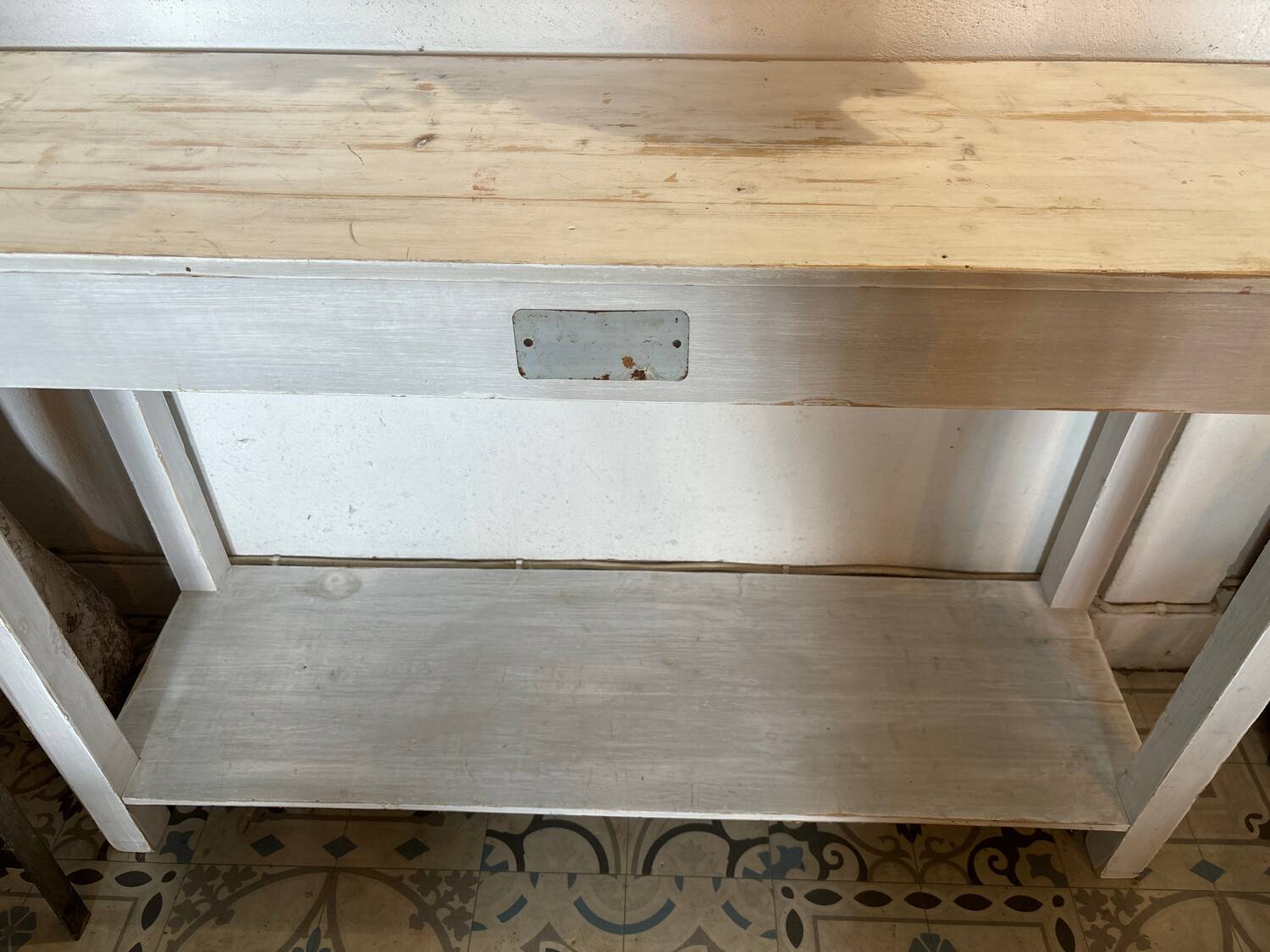 White patinated console