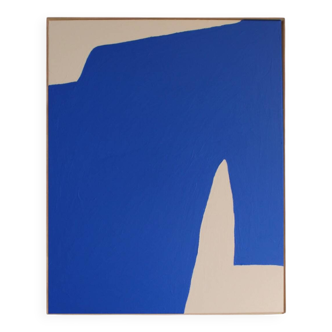 Grande Peinture contemporaine 116x81 cm bleue cobalt par Bodasca