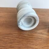 Set salière/poivrier/moutardier vintage en marbre blanc