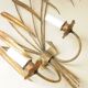 Palm Tree Wall Light in Patinated Gold Metal