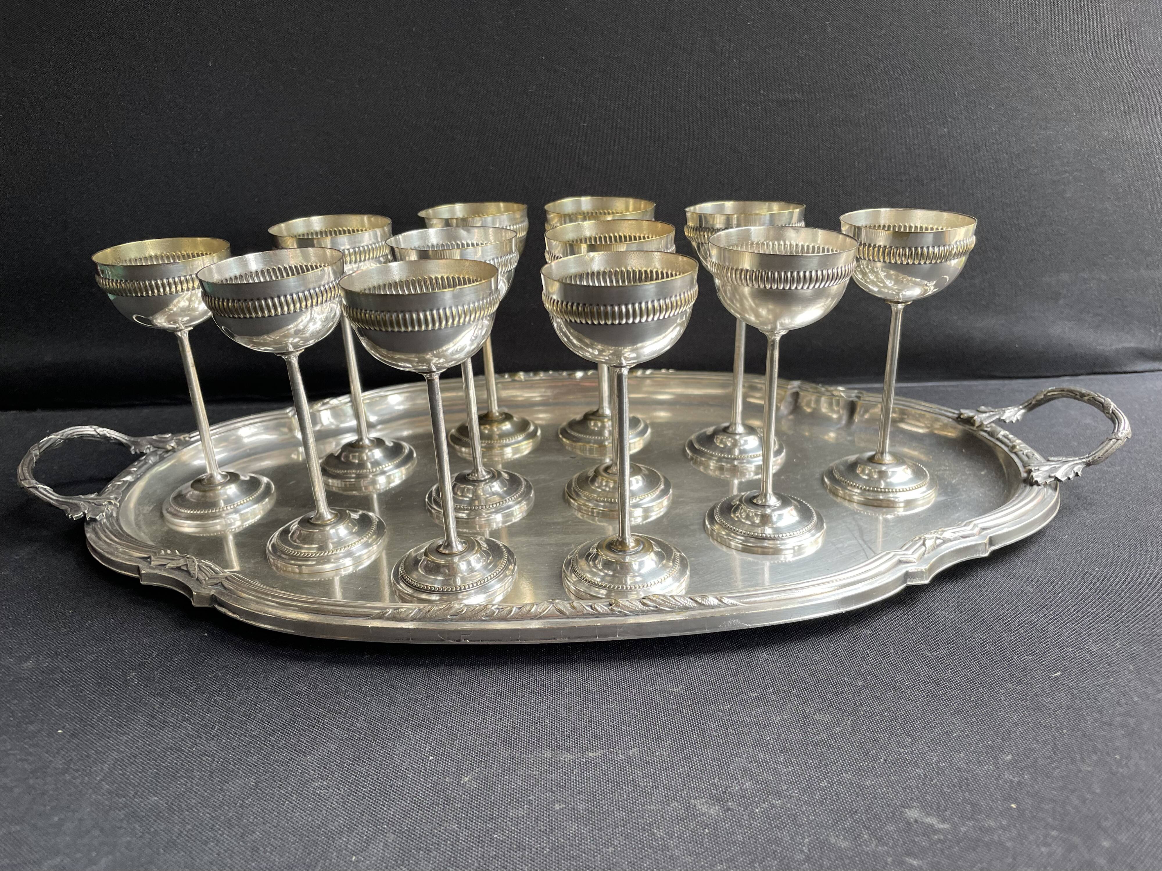 Liqueur service – Silver plated