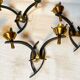 Maison arlus black and brass sconces with white opaline, france - a pair