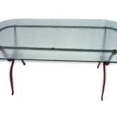 Table verre et fer forgé