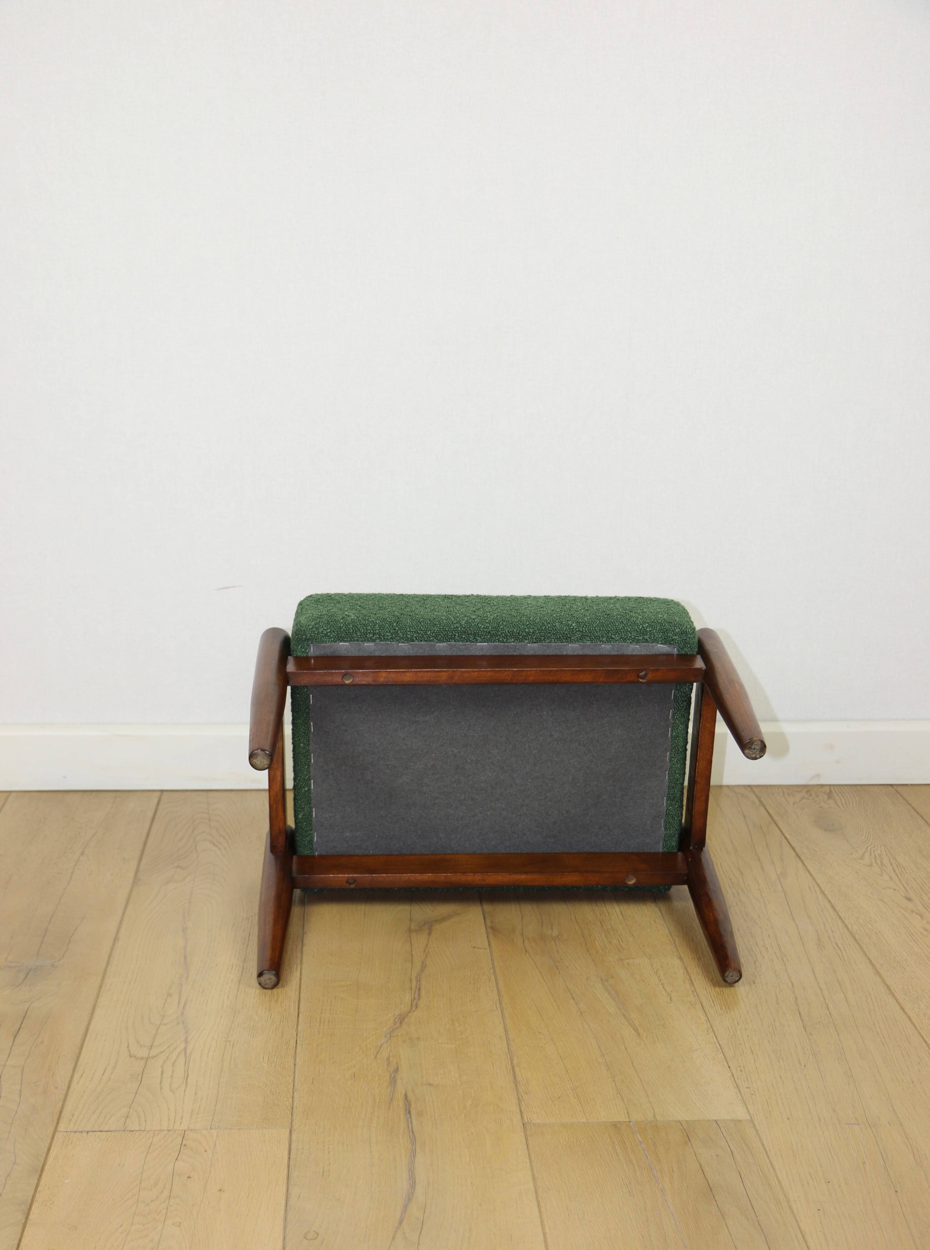 Tabouret Edmund Homa siège vert - bouclé